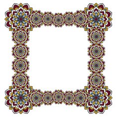 Square frame from abstract flowers