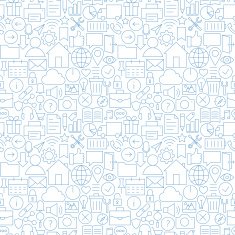 Thin Line Website Mobile User Interface White Seamless Pattern