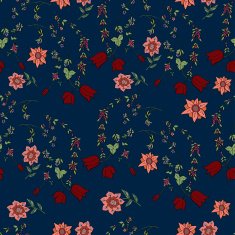 Seamless pattern with doodle flowers N12