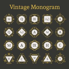 Vector vintage monogram set