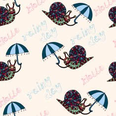 Seamless pattern with snails N2