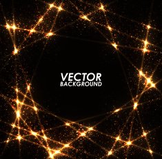 Abstract gold lights pattern technology background