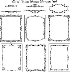 Set of Vintage frames and borders