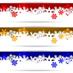 Christmas banners with snowflakes