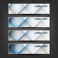 Set of Colorful Bright Horizontal Headers and Banners