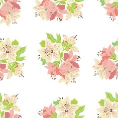 Seamless floral pattern with lily