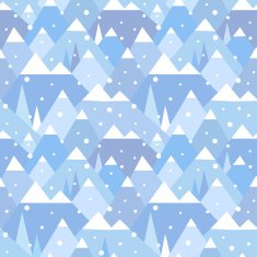 Winter mountain seamless pattern