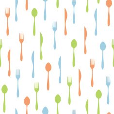 vector seamless pattern with flatware