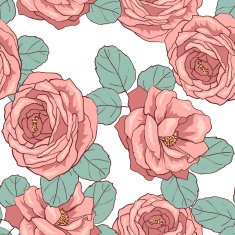 Seamless floral pattern Roses 1