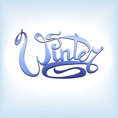 Winter template Lettering vector illustration