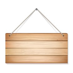 Wooden plank on rope Vector Illustration