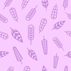 Vector Vintage Seamless Pattern with Hand-Drawn Feathers