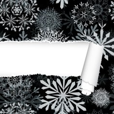 Snowflakes Pattern With Torn Stripe