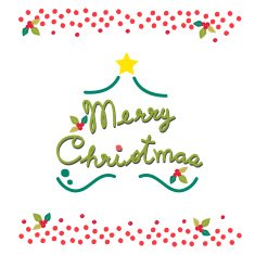 Merry Christmas card with christmas tree elements
