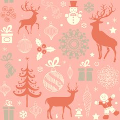 Christmas and New Year's seamless pattern