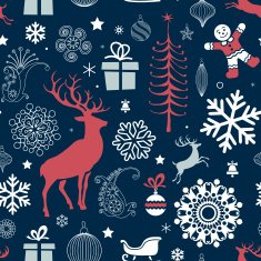 Christmas and New Year's seamless pattern N8