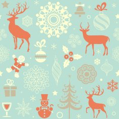 Christmas and New Year's seamless pattern N9