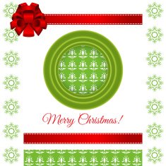 Christmas round frame with place for text vector