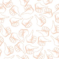Hand Drawn Thumbs up Seamless Pattern Vector