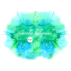Vector green abstract hand drawn watercolor background for your design N5
