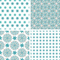 Set seamless pattern of snowflakes N2