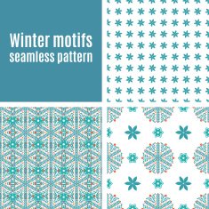 Set seamless pattern of snowflakes N3