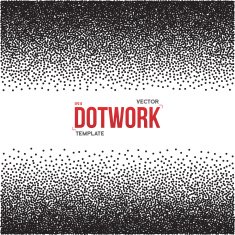Halftone Dotwork Style Monochrome Gradient Vector Background