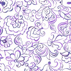 watercolor flowers seamless vector pattern N3