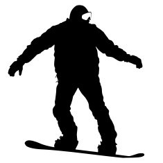 Black silhouettes snowboarders on white background Vector N9