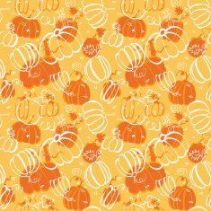 Seamless food pattern with pumpkins