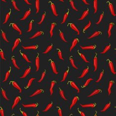 Seamless pattern of red chili peppers