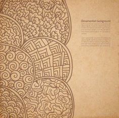 Vintage old paper texture with vector traditional oriental ornam
