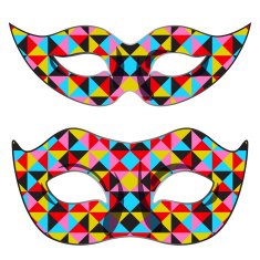 Carnival mask set for man and woman with geometric pattern N2