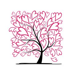 Valentine tree love leaf from hearts N2