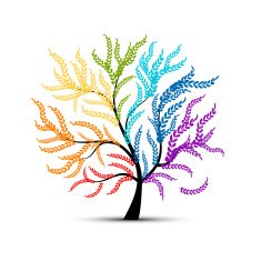 Art tree colorful for your design