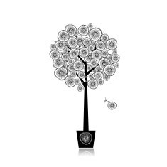 Floral tree in pot for your design