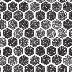Dotwork Hexagon Vector Pattern halftone Tattoo Style