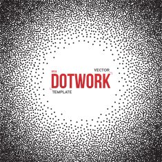 Halftone Dotwork Style Monochrome Gradient Vector Background N4