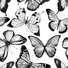 Watercolor butterfly pattern vector N3