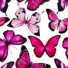 Watercolor butterfly pattern vector N4