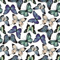 Watercolor butterfly pattern vector N5