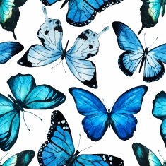Watercolor butterfly pattern vector N6