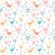 hand drawn seamless background with birds N2