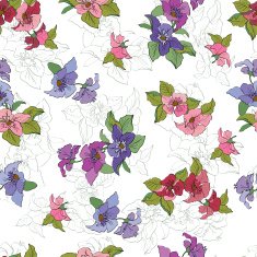 Seamless floral pattern with red anemones