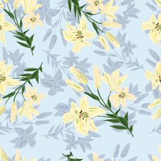 Seamless pattern with pastel lilies