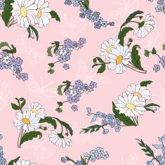 Seamless pattern with daisies N2