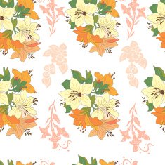 Seamless pattern with lilies N4