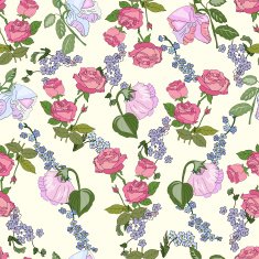 Seamless floral design with roses N2