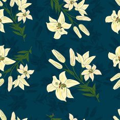 Seamless patternwith lilies