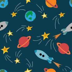 Seamless pattern with space elements N2